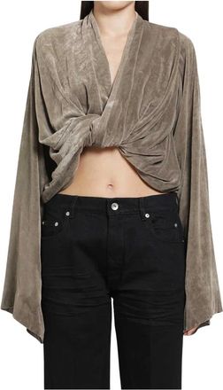 Rick Owens Dames, Blouses & Shirts, Beige, Maat: XS Zijde