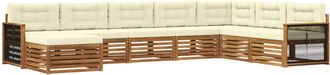 vidaXL Conjunto De Sof&aacute;s De Exterior 8 Uds. Natural Y Crema Vidaxl