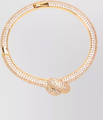 Self Portrait crystal-embellished knot bracelet