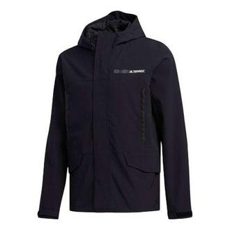 adidas Mens adidas Logo 3 In 1 Hooded Stay Warm With Down Feather Black Jacket DW9250