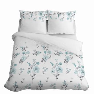 OEM Ropa De Cama De Sat&eacute;n 160x200 Flores Verde