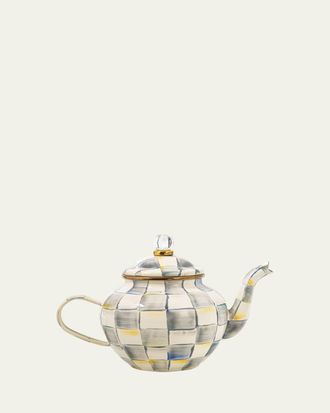 MacKenzie-Childs 32 oz. Sterling Check Enamel Teapot