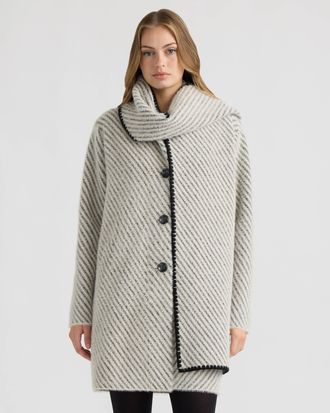 NVLT Womens Eyelash Coatigan with Scarf