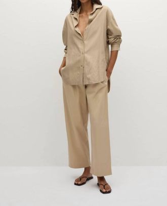 Faithfull The Brand Sable Cotton Trouser Pants In Fawn