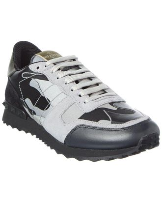 Valentino Rockstud Leather & Suede Sneaker