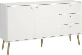 Dmora Credenza Florence, Buffet da soggiorno, Madia da salotto, Dispensa da cucina, 147x39 h82 cm, Bianco - Dmora