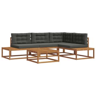 vidaXL Conjunto De Sof&aacute;s De Exterior Natural Y Antracita Vidaxl