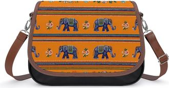 Generic Traditional Indian Elephant Fashion Womens Crossbody Bags Novelty Handbag Shoulder Bag Purse