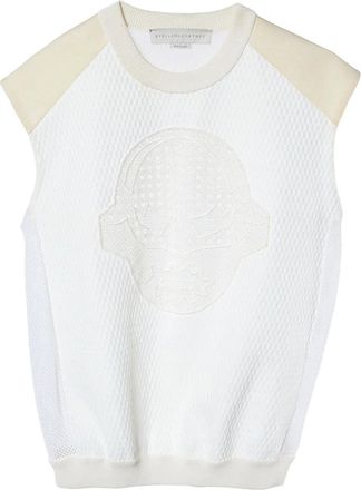 Stella McCartney embroidered knitted top - Neutrals