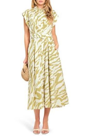 Flying Tomato Belted Shirtdress in Ivory Taupe at Nordstrom Rack, Size Medium