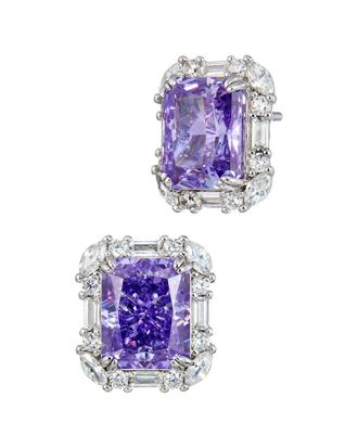 Savvy Cie Jewels Silver Cz Stud Earrings