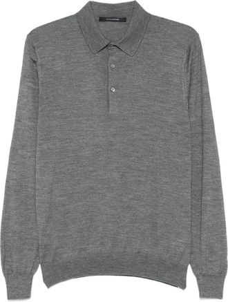 Tagliatore fine-knit polo shirt - men - Merino - 48 - Grey