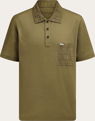 Ferragamo Men Short-sleeved polo shirt with pocket detail Green