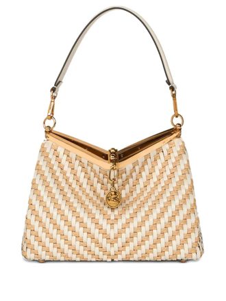 Etro medium Vela woven leather shoulder bag - Toni neutri