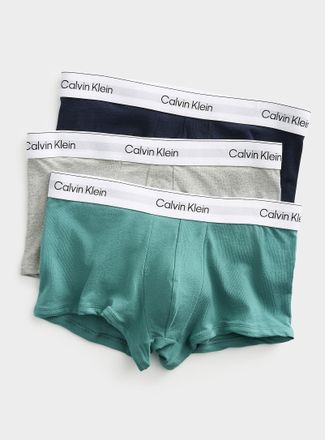 Calvin Klein Mens 2 solid trunks Icon Cotton Stretch 3-pack