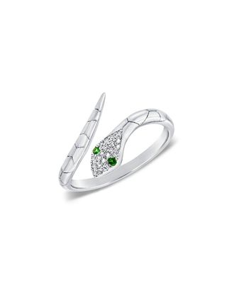 Sabrina Designs 14K 0.08 Ct. Tw. Diamond & Tsavorite Wrap Snake Ring