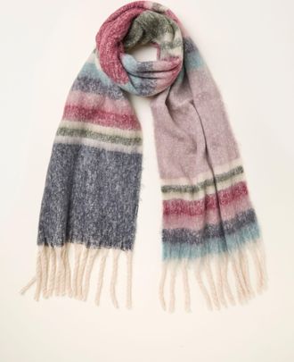 Fat Face FatFace Elle Pink Stripe Scarf