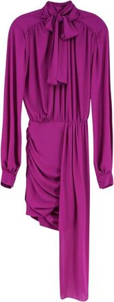 Actualee Abito in raso con spalle imbottite - - Dresses - Donna - Viola - 2XS