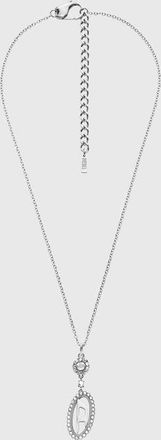 Diesel Stainless steel pave pendant necklace - Necklaces - Unisex - Silver