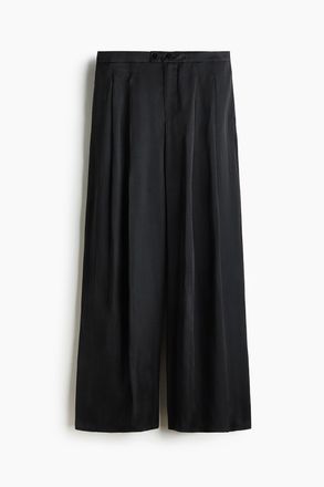 H&M Weite Satinhose - Schwarz