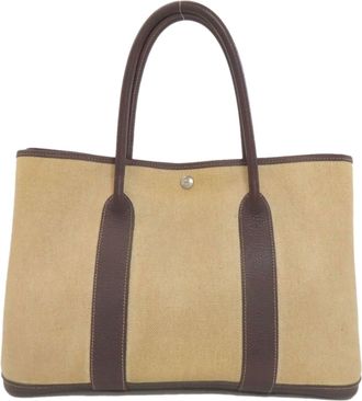 Herm&egrave;s Beige Toile H Tote Bag (Pre-Owned)