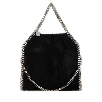 Stella McCartney Stella Mccartney Black Velvet Mini Falabella Handbag