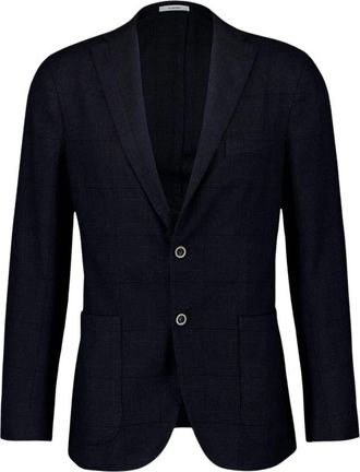 Boglioli Navy Katoenen Blazer Klassieke Pasvorm - Heren - Blazers - Blauw - M - Katoen - Jassen