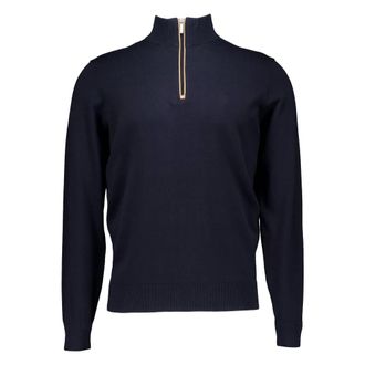 Bugatti Turtlenecks, male, Blue, Size: 2XL Half-Zip Sweater 7500
