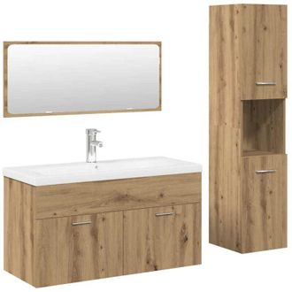 vidaXL Juego De Muebles Ba&ntilde;o 4 Piezas Madera Ingenier&iacute;a Roble Artisan Vidaxl