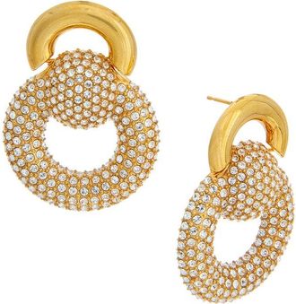 Oscar De La Renta Rhinestone Drop Earrings