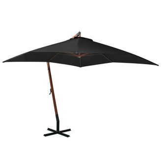 vidaXL Sombrilla De Jard&iacute;n Colgante Con Palo Madera Abeto Negro 3x3 M Vidaxl