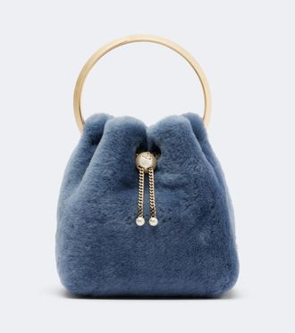 Jimmy Choo London Borsa a secchiello Bon Bon Small in shearling