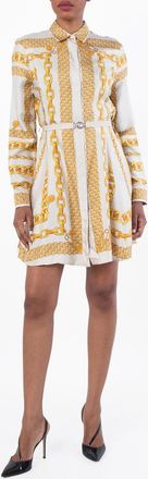 Versace Treasure Silk Mini Shirt Dress, Brand Size 38 ( US Size 2 )