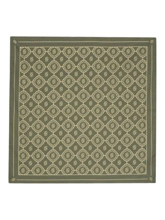 Dr&ocirc;le de Monsieur monogram-jacquard cotton scarf - men - Cotton - One Size - Green