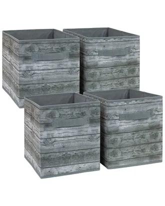 Sorbus 4pc Storage Cube Wood Basket