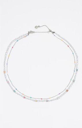 Bimba & Lola Dice logo double-layer necklace in Silver at Nordstrom