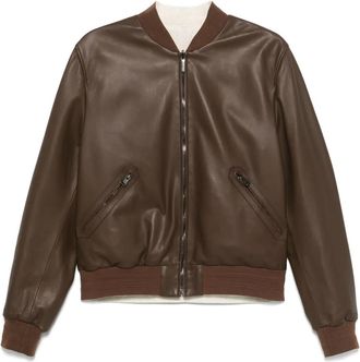 Canali reversible bomber jacket - men - Calf Leather - 56 - Brown