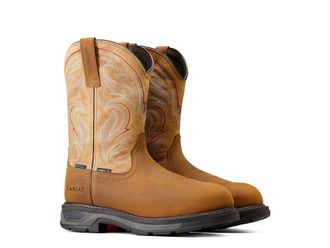 Ariat WorkHog XT Waterproof Carbon Toe Work Boots Mens Shoes Distressed Brown : 10.5 D - Medium, Leather/Synthetic