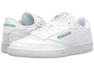 Reebok Lifestyle Club C 85 Vintage Athletic Shoes Int/White/Green : Mens 12 - Womens 13.5 Medium, Leather