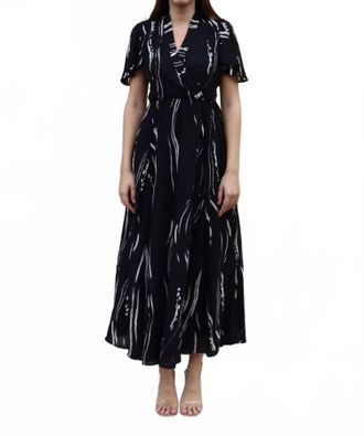 Bel Kazan La Vie En Rose Maxi Dress In Black Sumi