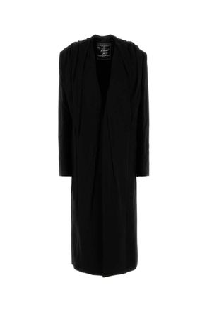 Y / Project Black Draped-detail Coat