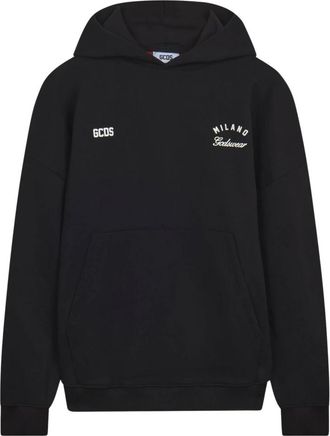 GCDS Zwarte Hoodie met Logo - Heren - Hoodies - Zwart - L - Katoen - Hoodies & sweatvesten