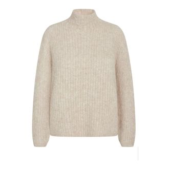 Bruuns Bazaar Turtlenecks, female, Beige, XL, Beige Melange Knit Jumper