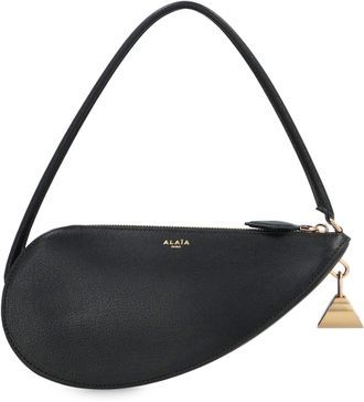 Alaia Womens Le Demi-Coeur Leather Shoulder Bag Black Goatskin Handbags Hand