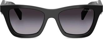 Prada square-frame logo-detail sunglasses - women - Acetate - One Size - Black