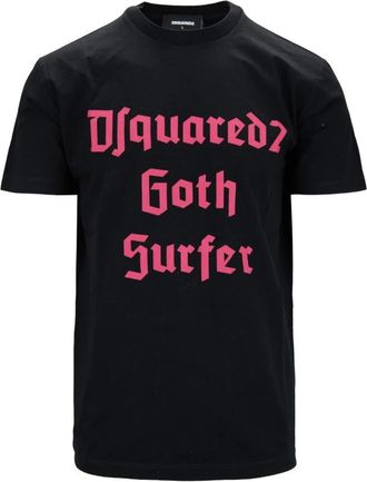 Dsquared2 Heren Slip-On T-Shirt met Ribboorden - Heren - T-shirts - Zwart - S - Katoen - Tops