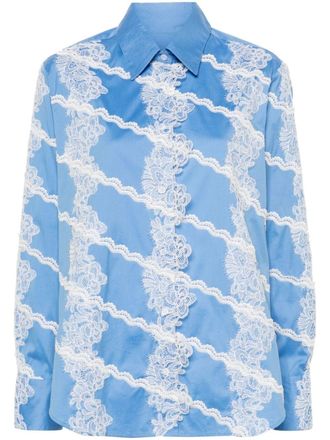 Viktor & Rolf Camicia con dettaglio in pizzo - Blu