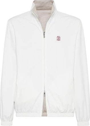 Brunello Cucinelli Giacca con ricamo - Bianco