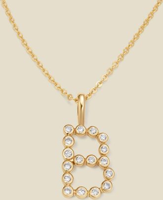 Made by Mary CZ Poppy Initial Necklace