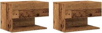 vidaXL Mesita de noche de pared madera envejecida vidaXL